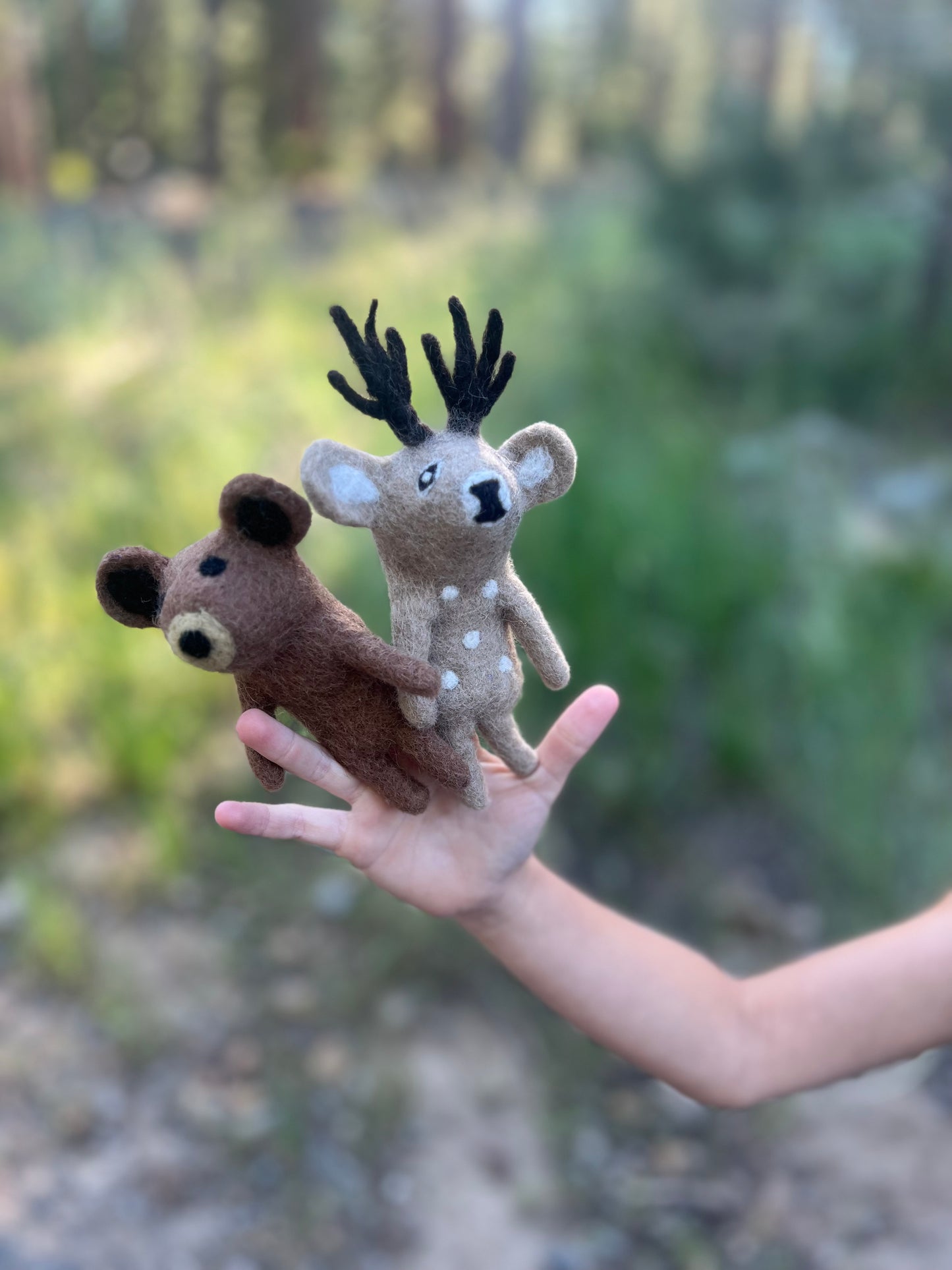 Handmade Wool Finger Puppets | Set of Two